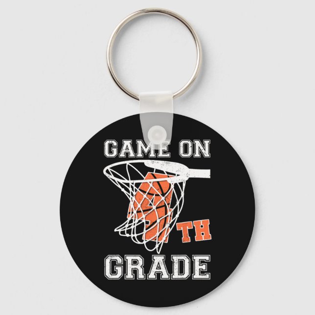 Games On 4th Grade Basketball First Day Of School  Keychain (Front)