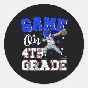 Games On 4th Grade Boy Dabbing First Day Of Schoo Classic Round Sticker