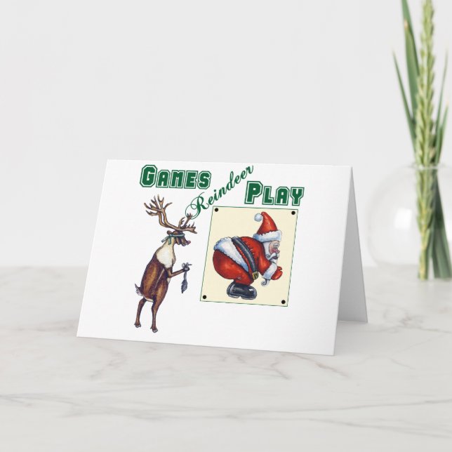 Games Reindeer Play Holiday Card (Front)