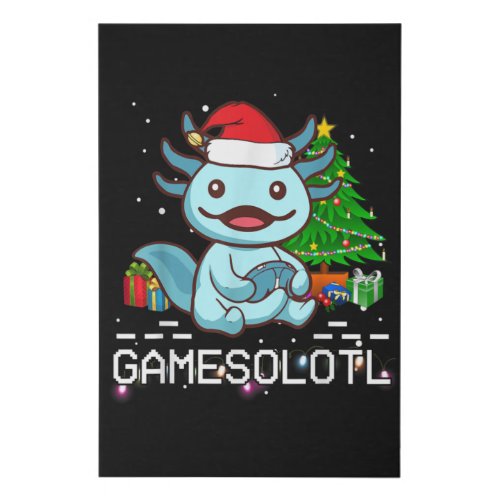 Gamesalotl Cute Axolotl Pajamas Christmas Kids Faux Canvas Print