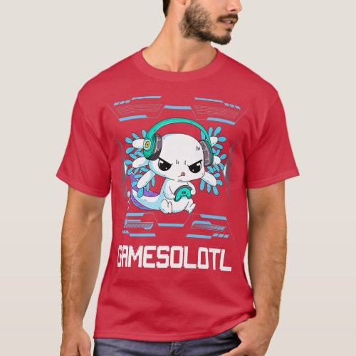 Gamesolotl Aolotl Video Gamer Kawaii Pastel Goth A T_Shirt