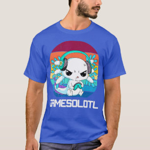 Gamesolotl Axolotl Fish Playing Video Cute Axolot T-Shirt