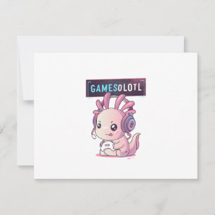 Gamesolotl - Axolotl Gamer Invitation
