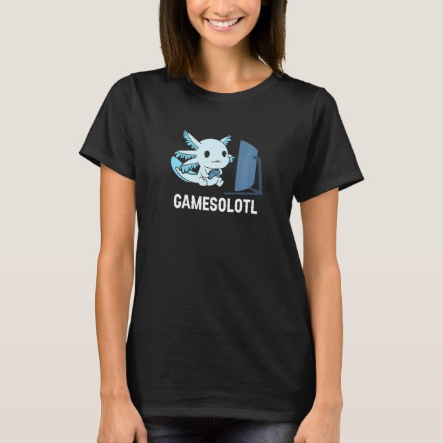 Gamesolotl Axolotl Gaming Controller Axolotl Video T-Shirt (Front)