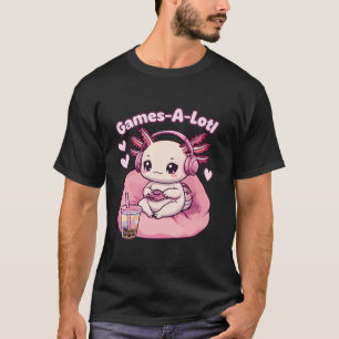 Gamesolotl Axolotl Pink Video Games Cute Kawaii Ax T-Shirt