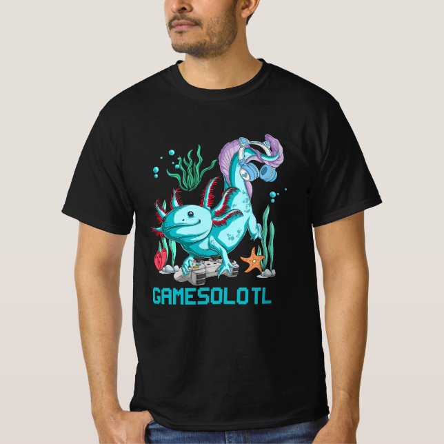 Gamesolotl Axolotl Video Game Kawaii Anime Japanes T-Shirt (Front)