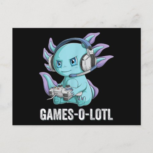 Gamesolotl Axolotl Video Gamer Kawaii Anime boys Postcard