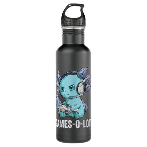 Gamesolotl Axolotl Video Gamer Kawaii Anime boys Stainless Steel Water Bottle