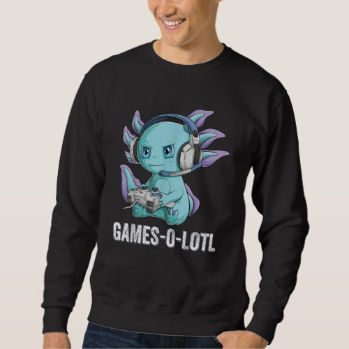 Gamesolotl Axolotl Video Gamer Kawaii Anime boys Sweatshirt