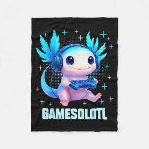 Gamesolotl Axolotl Video Gamer Kawaii Anime Boys T Fleece Blanket