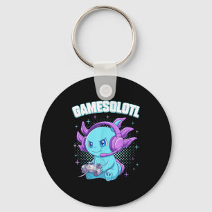 Gamesolotl Axolotl Video Gamer Kawaii Anime Gifts Keychain