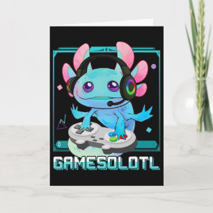 Gamesolotl Axolotl Video Gamer Kawaii Pastel Goth Card