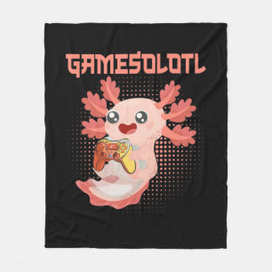 Gamesolotl Axolotl Video Gamer Kawaii Pastel Goth Fleece Blanket