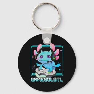 Gamesolotl Axolotl Video Gamer Kawaii Pastel Goth Keychain