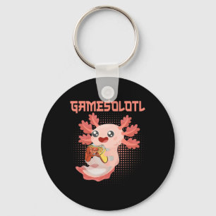 Gamesolotl Axolotl Video Gamer Kawaii Pastel Goth Keychain