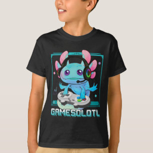 Gamesolotl Axolotl Video Gamer Kawaii Pastel Goth T-Shirt