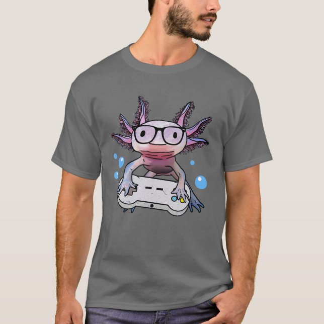 Gamesolotl Axolotl Video Gamer Kawaii Pastel Goth T-Shirt (Front)