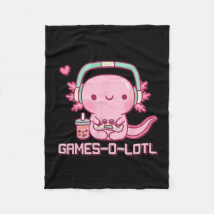 Gamesolotl Axolotl Video Games Kawaii Anime Gamer Fleece Blanket