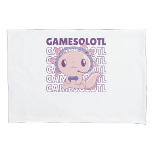 Gamesolotl Funny Axolotl Word Game For Gamers Pillow Case