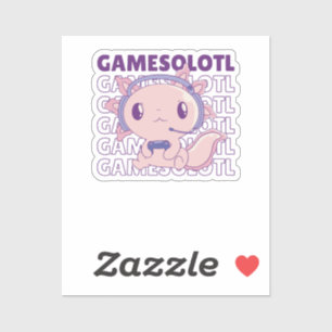 Gamesolotl Funny Axolotl Word Game For Gamers Sticker