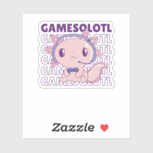 Gamesolotl Funny Axolotl Word Game For Gamers Sticker