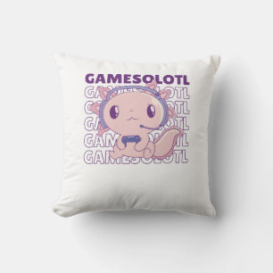 Gamesolotl Funny Axolotl Word Game For Gamers Throw Pillow