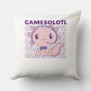 Gamesolotl Funny Axolotl Word Game For Gamers Throw Pillow