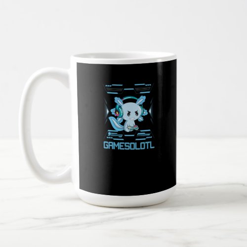 Gamesolotl Gamer Axolotl Anime Fish Playing Games Coffee Mug