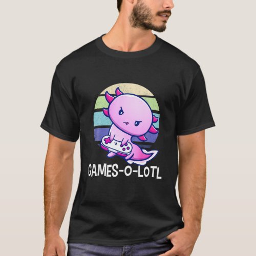 Gamesolotl Gamer Axolotl Fish Playing Video Games T_Shirt