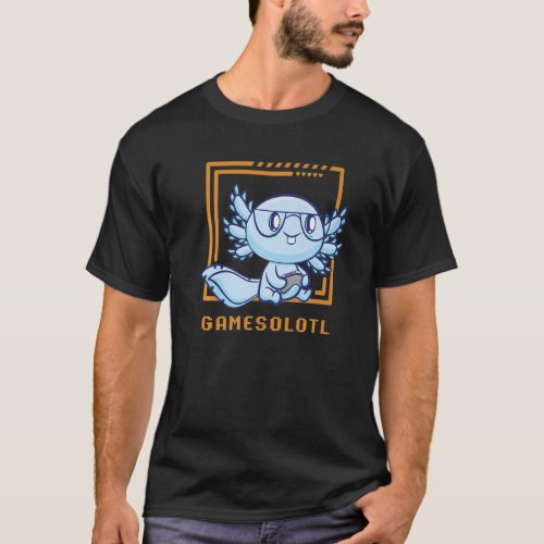 Gamesolotl Gamer Axolotl Playing Video Games Walki T_Shirt