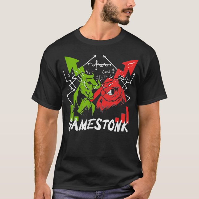 Gamestonk YOLO Wall Street Short Squeeze Stock T-Shirt (Front)