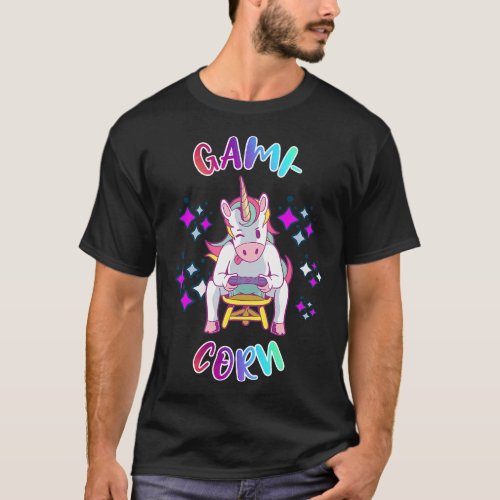 Gamicorn Shirt Funny Gamer Unicorn Video Gaming Un