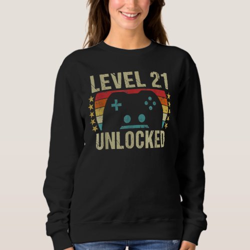 Gaming 21st Birthday  21 Year Old Boys Girl Gamer Sweatshirt