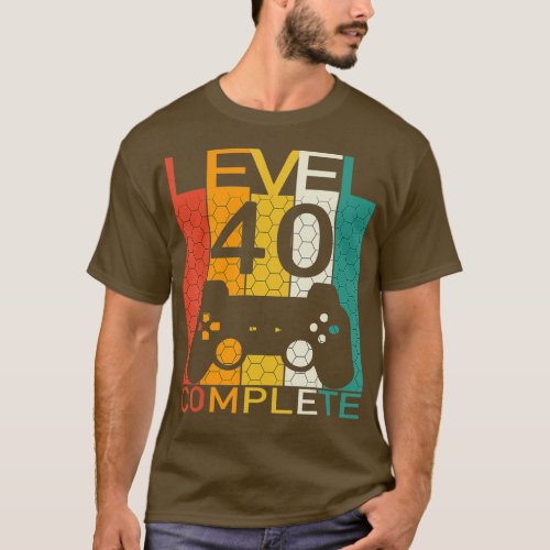 Gaming 40 Years old LVL 40 Complete 98 Level 40 T_Shirt