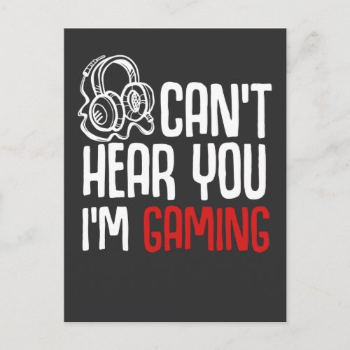 Gaming addicted Gamers Kid Headset Funny Gaming Postcard