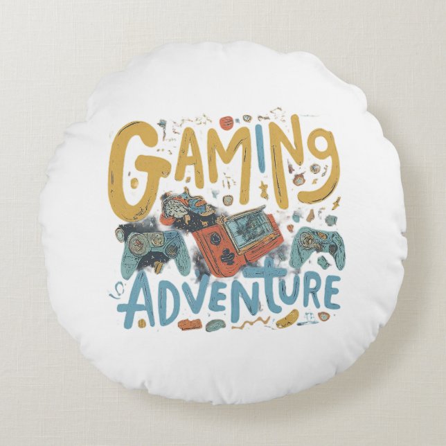 Gaming Adventure  Round Pillow (Front)