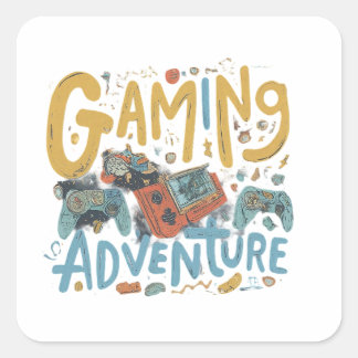 Gaming Adventure  Square Sticker