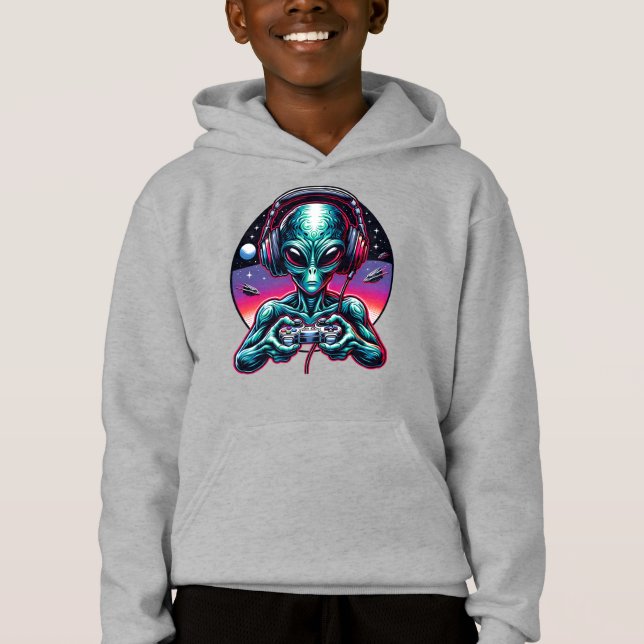 Gaming Alien Extraterrestrial Being Hoodie (Front)