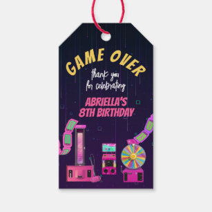 Gaming and Arcade Birthday Thank You Gift Tags