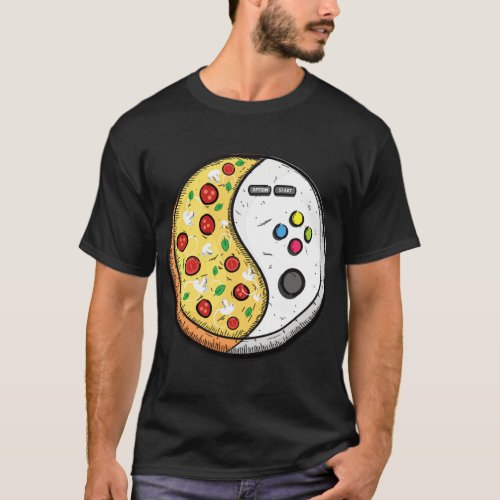 Gaming and Pizza Design for Gamer Boy T_Shirt