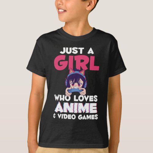 Gaming Anime Japanese Girl Manga Otaku Kids T_Shirt