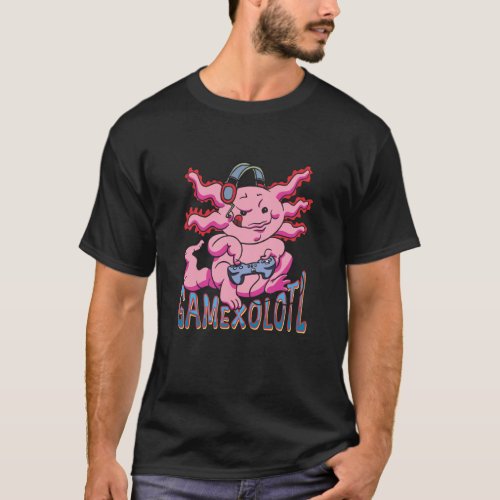 Gaming Axolotl Mexican Lurch Newt Videogames Gamex T_Shirt