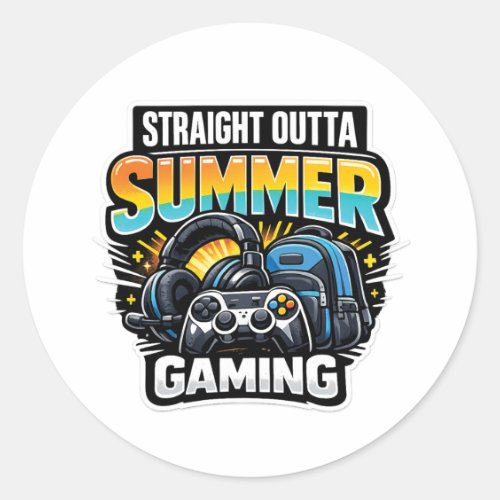 Gaming Back to School Design Classic Round Sticker