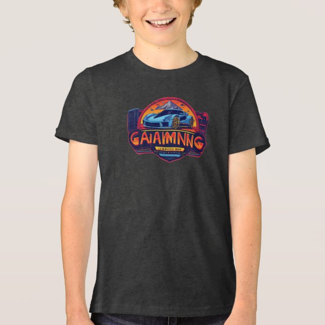 "Gaming Badge of Honor | Level Up Your Style" Tri-Blend Shirt (Front)