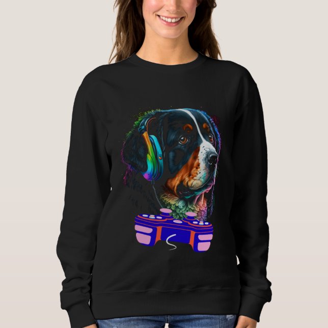 Gaming Bernese Mountain Dog Player Video Gamer  Me Sweatshirt (Front)