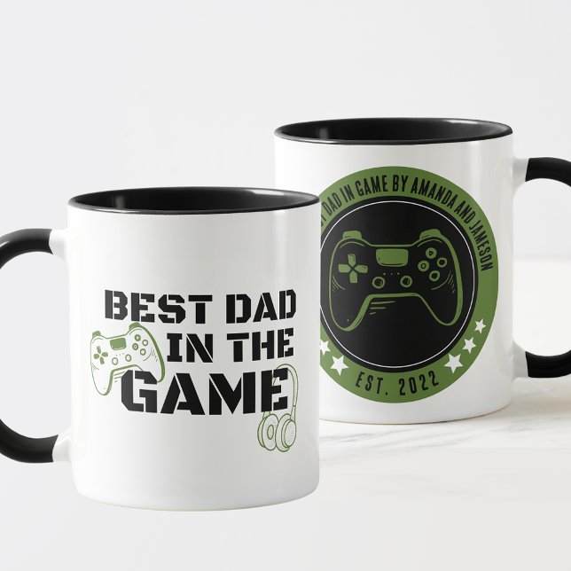 Gaming Best Dad in the Game Personalized Mug (Best in the Game Personalized Gift Mug for Gaming Dads and Step Dads)