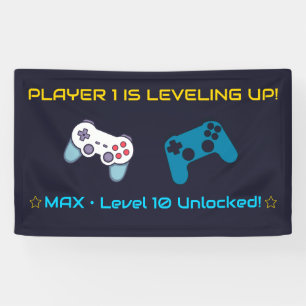 Gaming Birthday Banner Player 1 Is Leveling Up