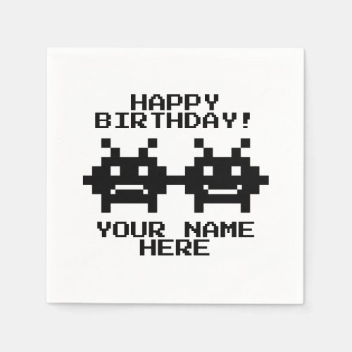 Gaming Birthday custom printed paper napkins