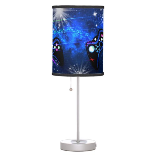 Gaming Blue Bright Lights Controllers Table Lamp