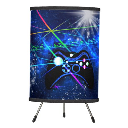 Gaming Blue Bright Lights Controller's Tripod Lamp